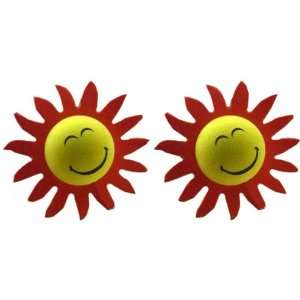 Happy Smiley Face Sun w/ Red Flames Car Truck SUV Antenna 