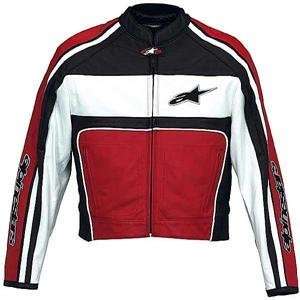  Alpinestars Dyno Leather Jacket   52/Red/White/Black 