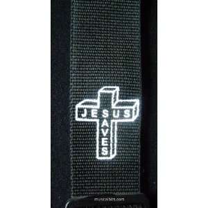   : Nylon Guitar Strap with White Jesus Saves Logo: Musical Instruments