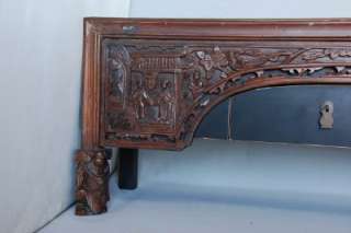 Antique Wood Carvings Inlayed Into Shelf Table Wallhanging Or 