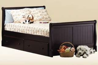 NEW COTTAGE BLACK SOLID WOOD FULL / DOUBLE SIZE BED  