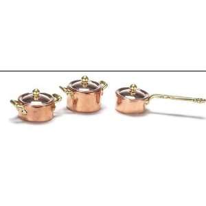  Dollhouse Miniature Copper Pot Set: Everything Else