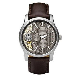   Leather Strap Textured Taupe Cutaway Analog Dial Chronograph Watch