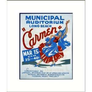  WPA Poster (M) Carmen Municipal Auditorium Long Beach 