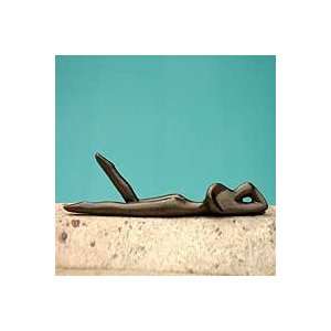  NOVICA Bronze sculpture, Sunbather I