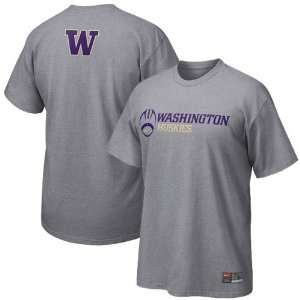  Nike Washington Huskies Ash Practice T shirt: Sports 