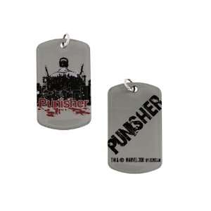  Red Punisher Dog Tag Pendant Necklace 