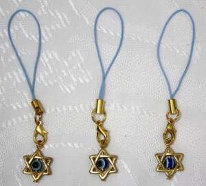 STAR OF DAVID Israel Judaica BLUE Cell Phone Straps  