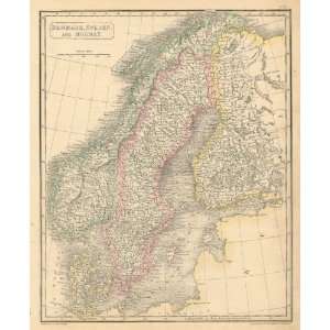    Arrowsmith 1836 Antique Map of Denmark & Sweden: Office Products