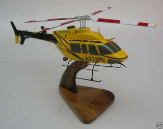Bell 407 B 407 Helicopter Desk Wood Model   