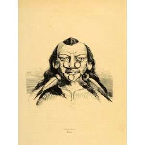   Indigenous Man Indian Brazil   Original Engraving: Home & Kitchen