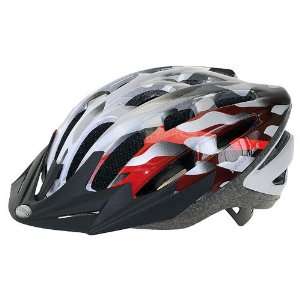   In Mold Reflex Adult Bike Helmet   Red/Silver/White: Sports & Outdoors