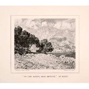  1896 Wood Engraving (Photoxylograph) Monet Cape Martin 