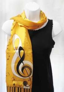 NEW MUSIC SCARF NOTES G CLEF PIANO KEYS MUSICAL SCARVES  