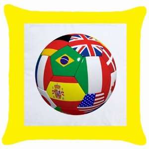 World Soccer Ball Throw Pillow Case