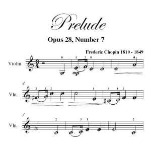  Prelude Op 28 No 7 Chopin Easy Violin Sheet Music Chopin Books