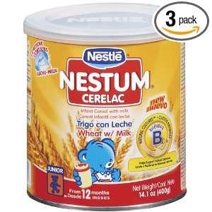 Nestle Cerelac Wheat with Milk Cereal, 14.1 Ounce Canisters (Pack of 3 