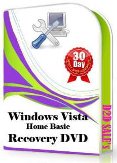 Windows Vista Home Basic Repair Restore Recovery Fix Boot DVD  