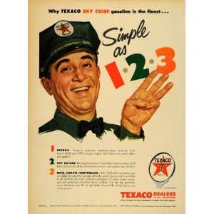  1956 Ad Texas Co. Logo Texaco Gasoline Gas Attendant 
