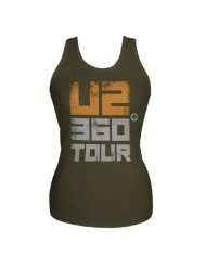 U2 360 Tour Tank Womens Top Olive Green XL