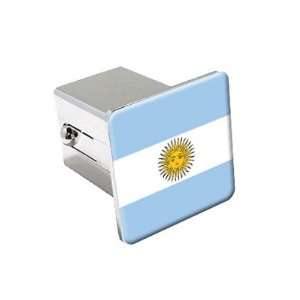 Argentina Flag   Chrome 2 Tow Trailer Hitch Cover Plug