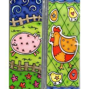  Magnetic Bookmarks   Chicken and Pig   Set of 2 