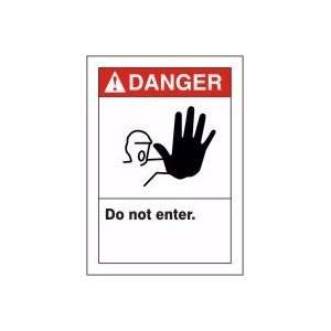  DANGER DO NOT ENTER (W/GRAPHIC) Sign   10 x 7 Adhesive 