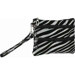 Black & White Zebra Vitals Wristlet Wallet Handbag Make up 