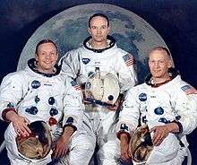 The Apollo 11 crew portrait. Left to right are Armstrong, Michael 
