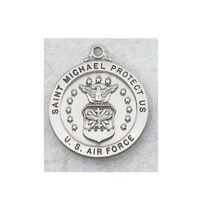  Sterling Silver Air Force Service Medal with 24 inch chain 