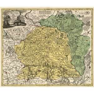  Antique Map of Lithuania (ca 1770) by Tobias Conrad Lotter 