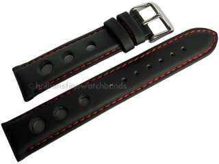   Tropic Black / Red Silicone Rubber Mens Racing Watch Band Strap  
