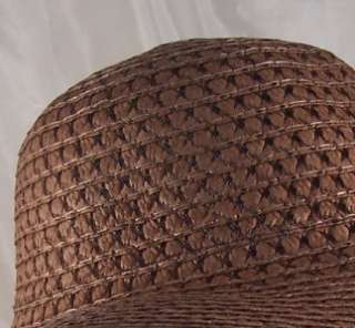 BROWN FLOPPY STRAW WIDE BRIM SUMMER SUN BEACH CHURCH Hat  