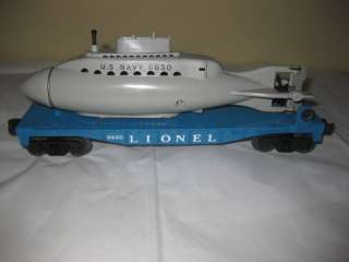 RARE, LIONEL #6830 SUB CAR WITH RARE GLOSSY FLAT, MINT  