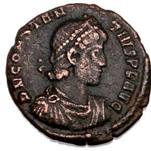   Ancient Roman Coin CONSTANTIUS II Virtus & Spear 