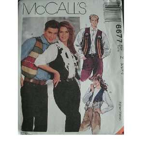  MISSES, MENS, TEENS LINED VEST CHEST 38 44 INCHES MCCALLS 