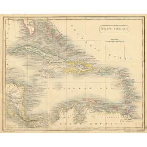    Arrowsmith 1836 Antique Map of the West Indies: Office Products