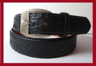 New Mens Croco Lion Leather Black Casual Golf Belt L 40  