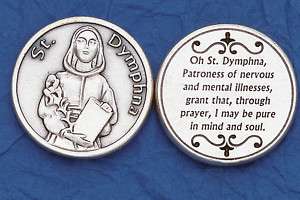 St. Dymphna Medal Token Coin NEW Made in Italy  