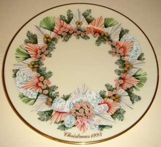 SET LENOX Colonial Christmas Wreath Historic Plates  