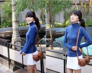 T2014 New Mix and Match Turtleneck Knit Cotton Long Sleeve Under Top 