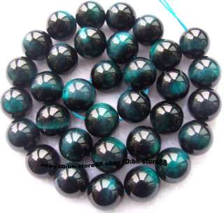 12mm peacock blue natural Tiger Eye Round Beads 15  