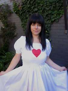 NEW Adult White QUEEN OF HEARTS Costume ~ Alice in Wonderland Dress 