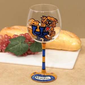   NCAA Pair of Hand Painted 16oz. Wine Glass (Set of 2): Everything Else