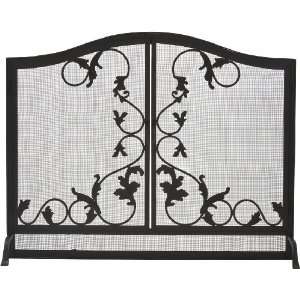  Arched Panel Screen Scroll Design Black Wrought Iron: Home 