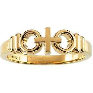    14K Yellow Gold Ladies Joined By Christ Ring Size 5 Jewelry