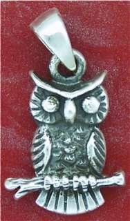 Snazzy Sterling Silver OWL Charm Pendant  