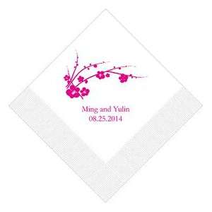  Cherry Blossom Wedding Napkins   Personalized   25 colors 