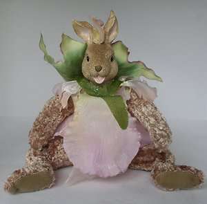 Stuffed Plush Jointed Easter Bunny Doll 11  ADORABLE  