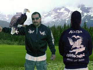 Alpha Alaska Eagle Souvenir Flight Jacket X Large RARE  